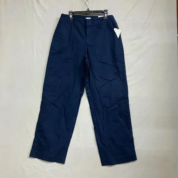 NWT A New Day Women Navy High-Rise Fly Button Zipper Straight Ankle Chino Pants - Picture 5 of 12